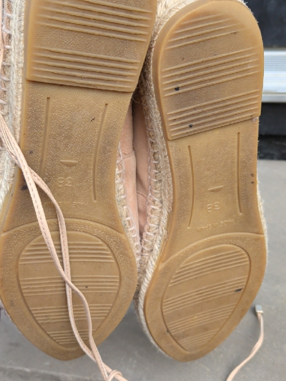 Romena Handmade In Spain Lace Up Women's Suede Espadrille Flats in Blush - Picture 8 of 11